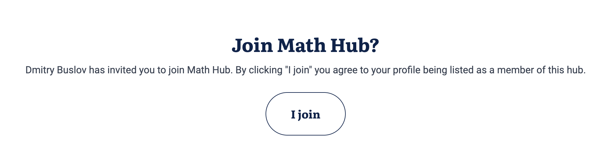 Confirm and join page